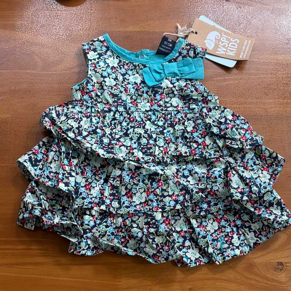Floral Ruffle Dress with Bow